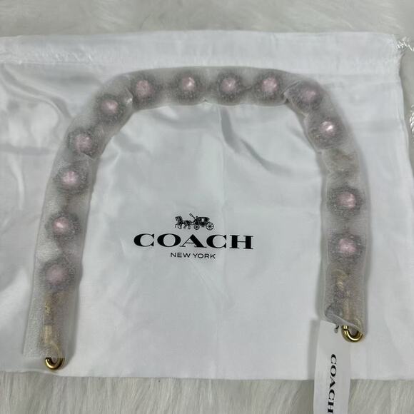Coach Short Jewelry Chain Strap In Brass/Pink Multi CAU47 NWT - Picture 7 of 7